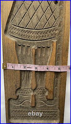 Vintage Antique Dutch Man Cookie Mold Hand Carved Wood 23.5 H Gingerbread