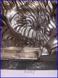 Vintage Antique Easter Rabbit Chocolate Mold Heavy Hinged Metal 11 PLEASE READ