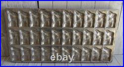 Vintage Antique Flat Chocolate Mold Easter Bunny Rabbit 30 with Basket on Back