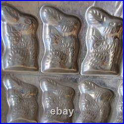 Vintage Antique Flat Chocolate Mold Easter Bunny Rabbit 30 with Basket on Back
