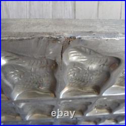 Vintage Antique Flat Chocolate Mold Easter Bunny Rabbit 30 with Basket on Back