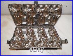 Vintage Antique Four Easter Bunnies Rabbits 4 1/2 Each Chocolate Mold