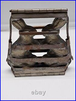 Vintage / Antique Hinged Rabbit Chocolate Mold Quality Double EASTER BUNNY Candy