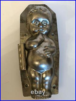 Vintage Antique KEWPIE DOLL CHOCOLATE MOLD. 8 1/2 tall. TIN OVER COPPER