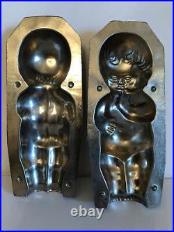 Vintage Antique KEWPIE DOLL CHOCOLATE MOLD. 8 1/2 tall. TIN OVER COPPER