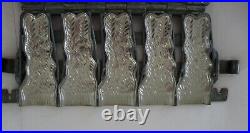 Vintage Antique Metal Bunny Rabbit (5) Chocolate Candy Mold Hinged Clasp
