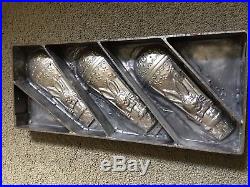 Vintage Antique Metal Flat Candy Chocolate Mold Mould Easter Bunny 15.5 inches