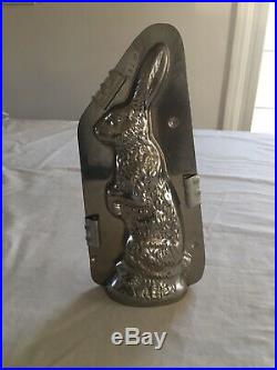 Vintage Antique Old Standing 10 Rabbit Chocolate Mold # 15325