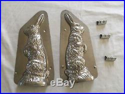 Vintage Antique Old Standing 10 Rabbit Chocolate Mold # 15325