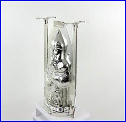 Vintage Antique Old Victorian Santa Candy Chocolate Metal Tin Mold Large 10.5