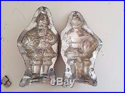 Vintage Antique SANTA CLAUS Bag of Toys CHOCOLATE MOLD Primitive with Clips