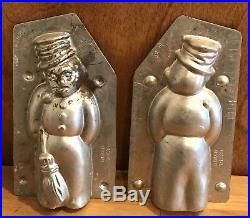 Vintage/Antique Snowman Chocolate Metal Mold Broomstick Pipe Germany