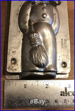 Vintage/Antique Snowman Chocolate Metal Mold Broomstick Pipe Germany