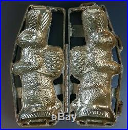 Vintage Antique Tin Metal Candy Chocolate Mold Bunny Rabbit WithBasket Backpack