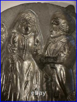Vintage Antique Wedding Bride & Groom Metal Candy Ice Cream Mold RARE