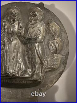Vintage Antique Wedding Bride & Groom Metal Candy Ice Cream Mold RARE