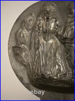 Vintage Antique Wedding Bride & Groom Metal Candy Ice Cream Mold RARE