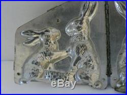 Vintage Anton Reiche 2 Bunny Rabbit Hinged Chocolate Mold Antique