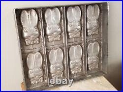 Vintage Candy Chocolate Mold Tray 8 Pieces Large Bunnies Easter Rabbit Bunny