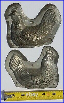 Vintage Chicken Metal Chocolate Mold Anton Reiche Dresden Antique Made Germany