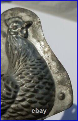 Vintage Chicken Metal Chocolate Mold Anton Reiche Dresden Antique Made Germany