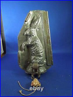 Vintage Chocolate Candy Mold Rabbit Easter Bunny Hinged with Clips