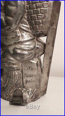 Vintage Chocolate Mold German Rabbit 13 Sitting on 15 klm Hasenheim Sign Steel
