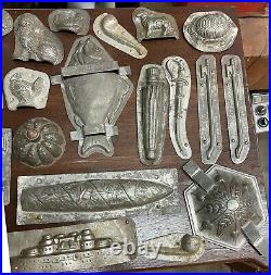 Vintage Chocolate Mold orphans, fronts, backs, bottoms, pieces for flats