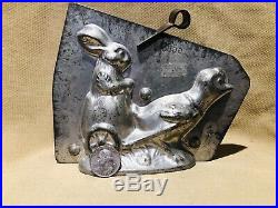 Vintage Cute Bunny Egg Chariot Pulled By A Chick Chocolate Candy Mold