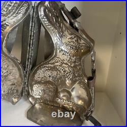 Vintage Easter Bunny Rabbit With Easter Egg Chocolate Mold Large 13'X9