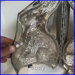 Vintage Easter Bunny Rabbit With Easter Egg Chocolate Mold Large 13'X9