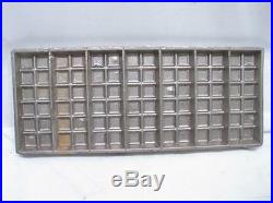 Vintage Filled Chocolate Candy 7-Bar Mold 12 Square Confectioners Tool Tray Pan