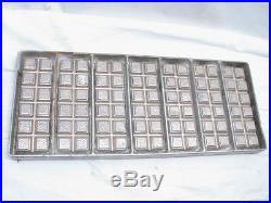 Vintage Filled Chocolate Candy 7-Bar Mold 12 Square Confectioners Tool Tray Pan