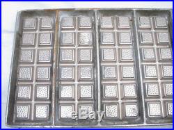 Vintage Filled Chocolate Candy 7-Bar Mold 12 Square Confectioners Tool Tray Pan