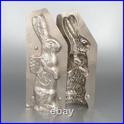 Vintage French Tinned Metal Chocolate Rabbit Easter Bunny Mold, Basket, Numbered