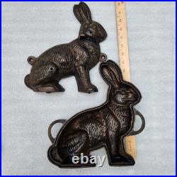 Vintage GRISWOLD Cast Iron Bunny Cake, Butter, Chocolate Mold 2 Pieces 862 & 863