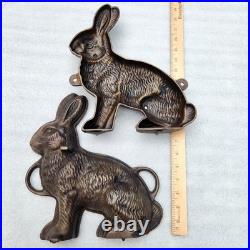 Vintage GRISWOLD Cast Iron Bunny Cake, Butter, Chocolate Mold 2 Pieces 862 & 863