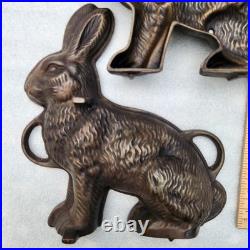 Vintage GRISWOLD Cast Iron Bunny Cake, Butter, Chocolate Mold 2 Pieces 862 & 863