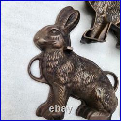 Vintage GRISWOLD Cast Iron Bunny Cake, Butter, Chocolate Mold 2 Pieces 862 & 863