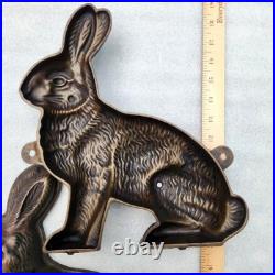 Vintage GRISWOLD Cast Iron Bunny Cake, Butter, Chocolate Mold 2 Pieces 862 & 863