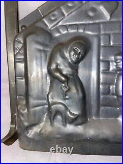 Vintage Hansel and Gretel Chocolate Mold, Witch Gingerbread House Antique #abk