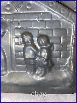 Vintage Hansel and Gretel Chocolate Mold, Witch Gingerbread House Antique #abk