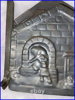 Vintage Hansel and Gretel Chocolate Mold, Witch Gingerbread House Antique #abk