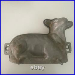 Vintage Heavy Cast Aluminum Bunny Rabbit & Lamb Cake Chocolate Mold Pans 2 Pc