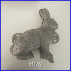 Vintage Heavy Cast Aluminum Bunny Rabbit & Lamb Cake Chocolate Mold Pans 2 Pc