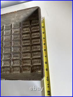 Vintage Hershey's Chocolate Bar Candy Mold 18 x 9 Metal Antique 80 pcs