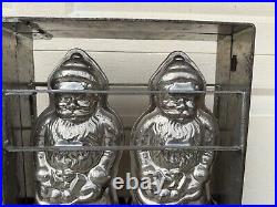 Vintage Hornlein Santa Claus Chocolate Candy Mold Hinged Large RARE Germany