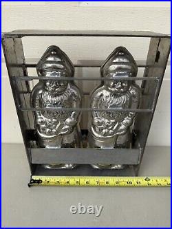 Vintage Hornlein Santa Claus Chocolate Candy Mold Hinged Large RARE Germany