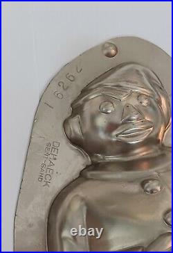 Vintage Large 6 1/4 x 3 1/4Snowman In Hat & Scarf Chocolate Mold, Dutch