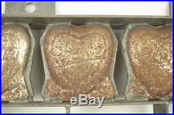 Vintage Large Cast Steel Hinged Valentine's Day Heart Chocolate Candy Molds 12